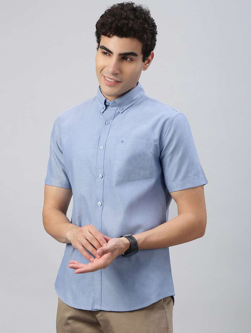 men solid short sleeve regular fit casual shirt - 21941475 -  Standard Image - 2