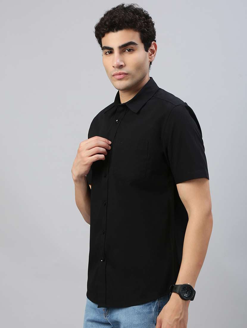 men solid short sleeve regular fit casual shirt - 21941479 -  Standard Image - 2