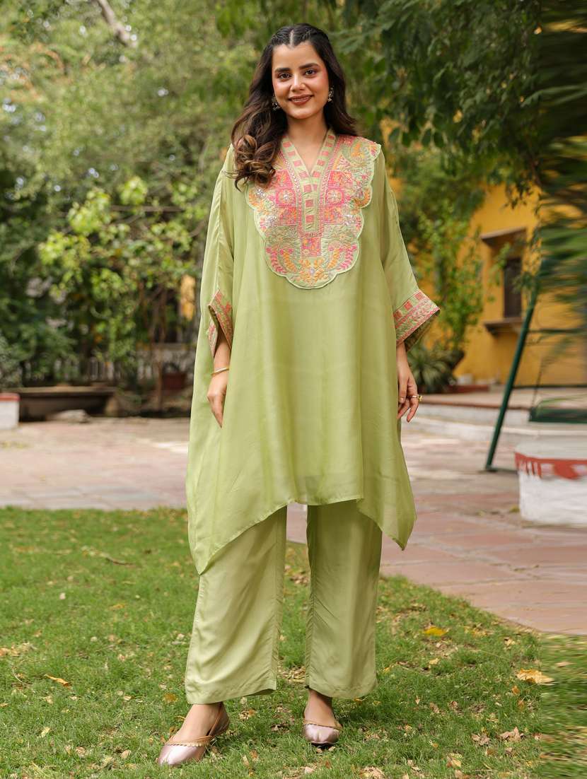 women kimono sleeve kaftan kurta palazzo set