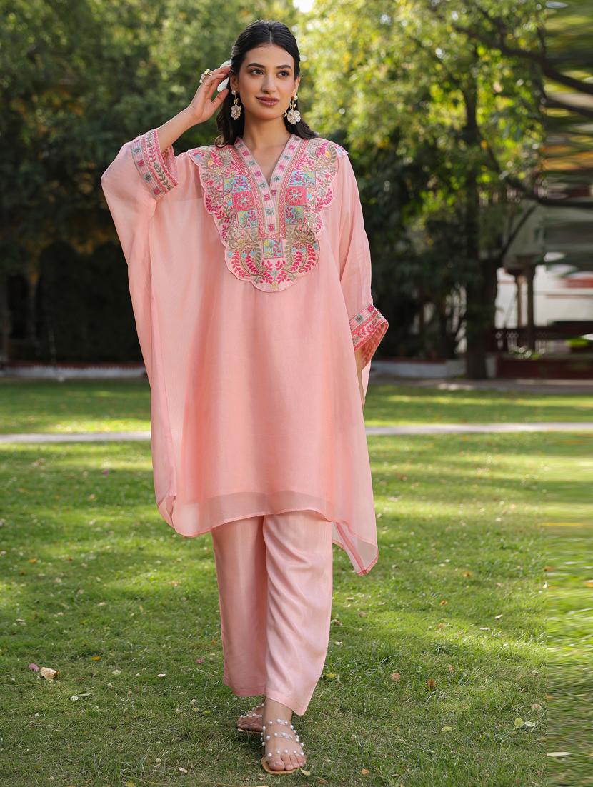 women kimono sleeve kaftan kurta palazzo set