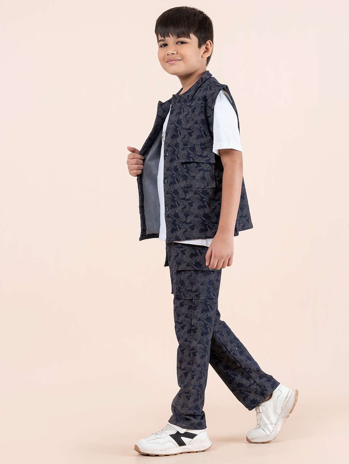 boys printed t-shirt & trouser full length set - 21941589 -  Standard Image - 2
