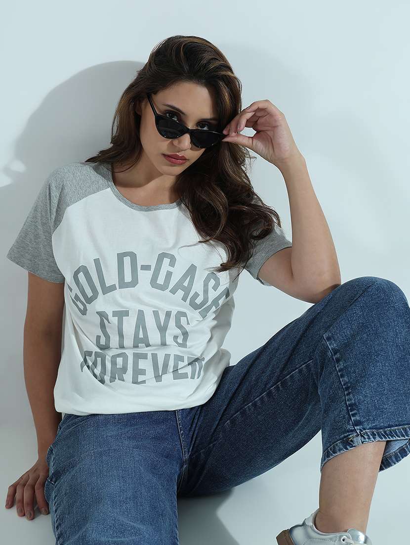 women printed short sleeve regular fit t-shirt