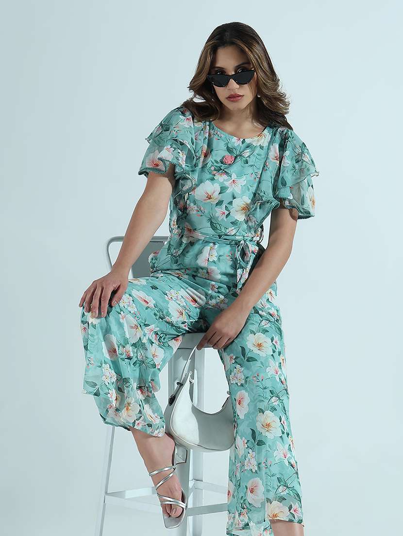 women floral print puff sleeve jumpsuit - 21941648 - Zoom Image - 0