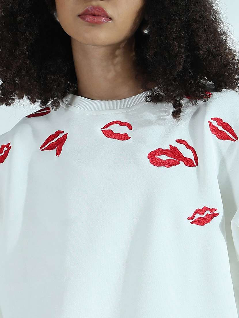 women embroidered long sleeve sweatshirt - 21941662 -  Standard Image - 2