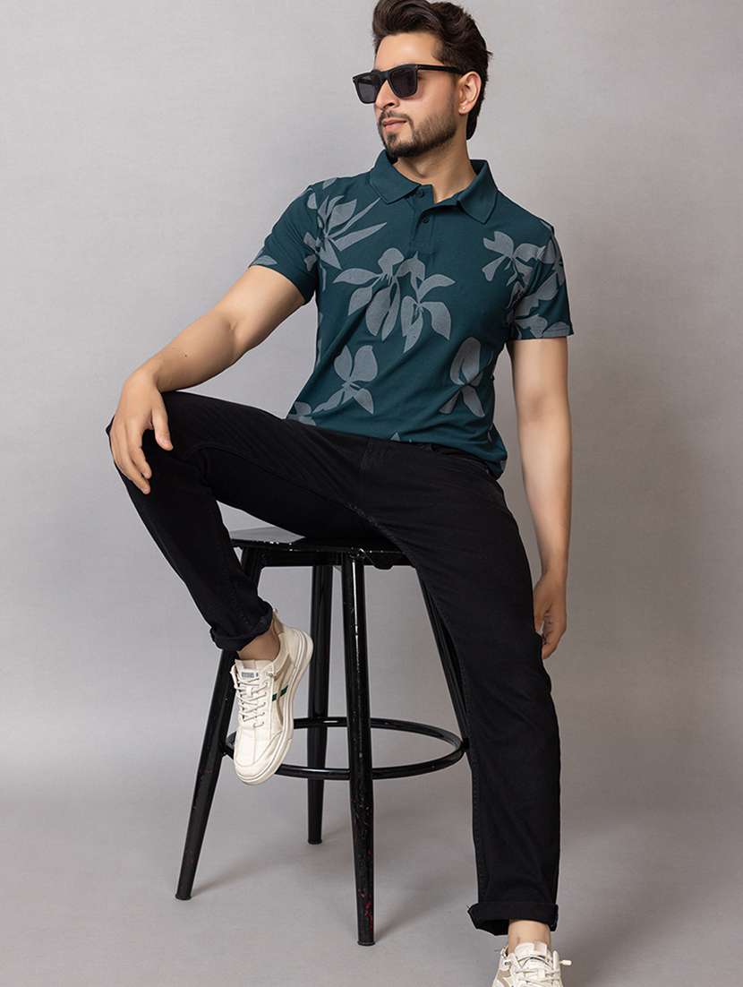 men printed short sleeve regular fit polo t-shirt - 21941686 - Standard Image - 2