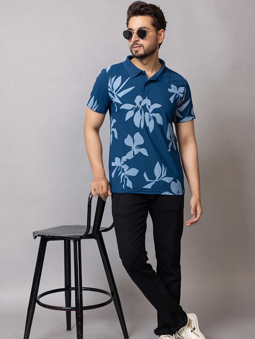 men printed short sleeve regular fit polo t-shirt - 21941687 - Standard Image - 2