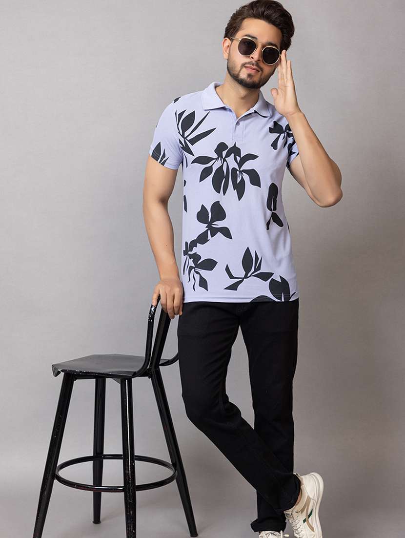 men printed short sleeve regular fit polo t-shirt - 21941689 - Standard Image - 2