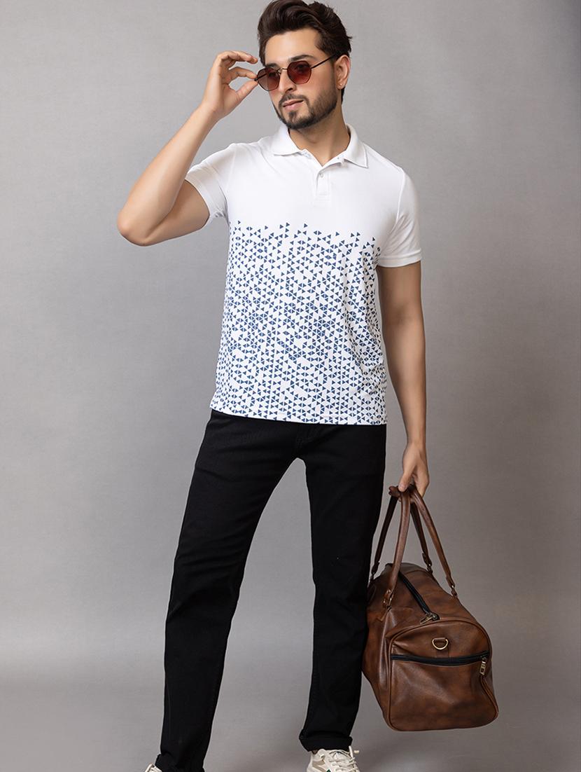 men printed short sleeve regular fit polo t-shirt - 21941692 - Standard Image - 2