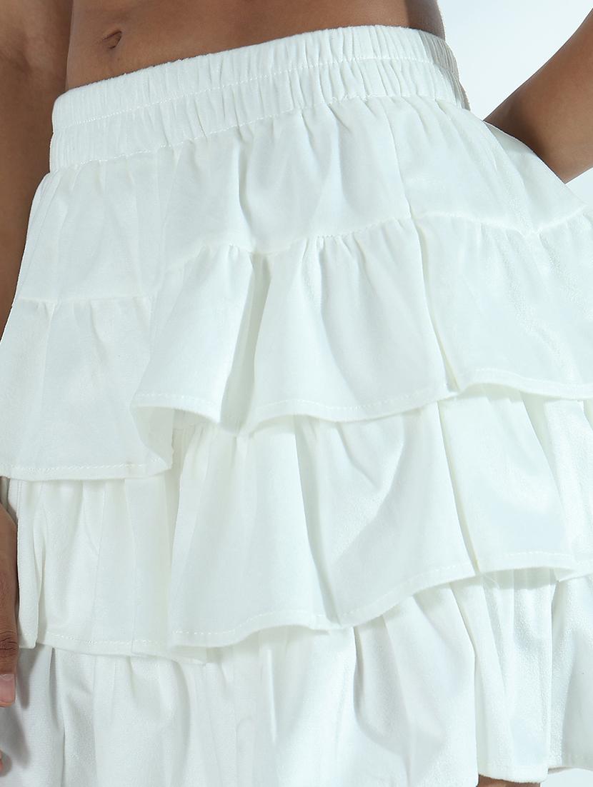 women solid mid rise layered skirt - 21941765 - Standard Image - 2