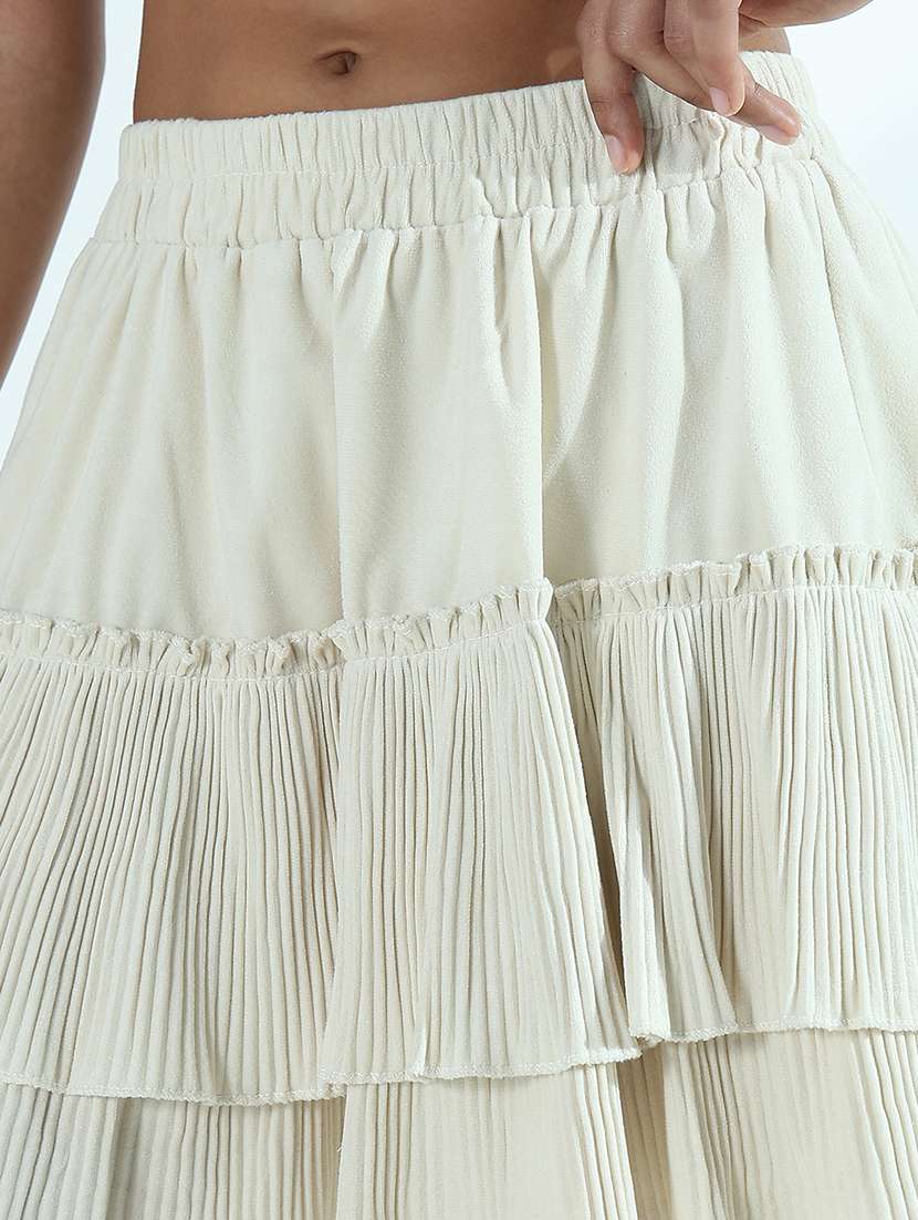 women solid mid rise layered skirt - 21941766 -  Standard Image - 2