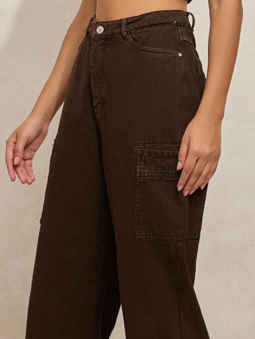 women solid denim top and trouser with jacket - 21941787 -  Standard Image - 2