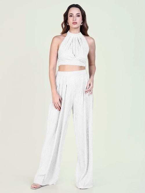 women solid top and palazzo co-ord set - 21941795 - Standard Image - 0