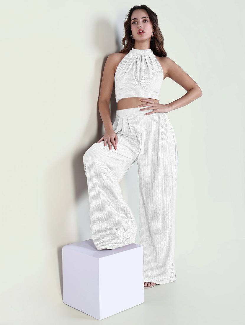 women solid top and palazzo co-ord set - 21941795 - Standard Image - 7