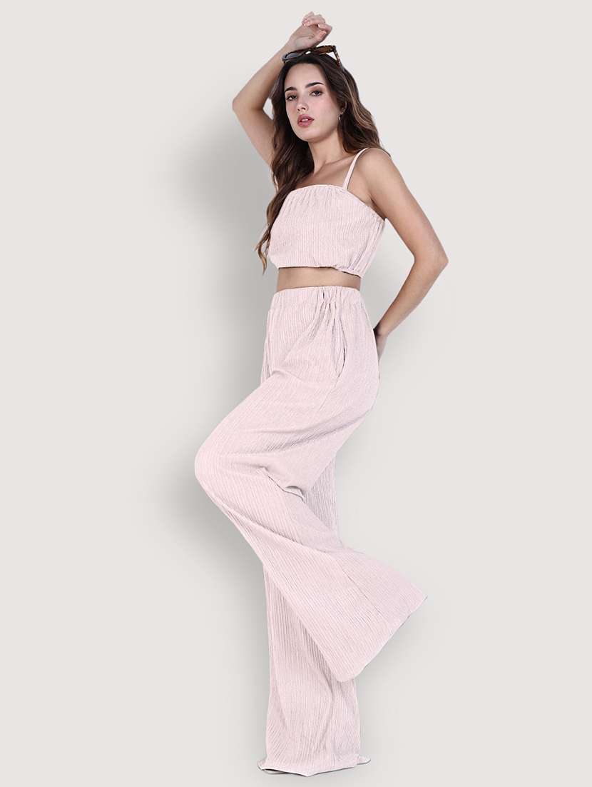 women solid top and trouser co-ord set - 21941796 -  Standard Image - 7