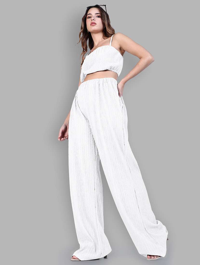 women solid top and trouser co-ord set - 21941797 -  Standard Image - 7