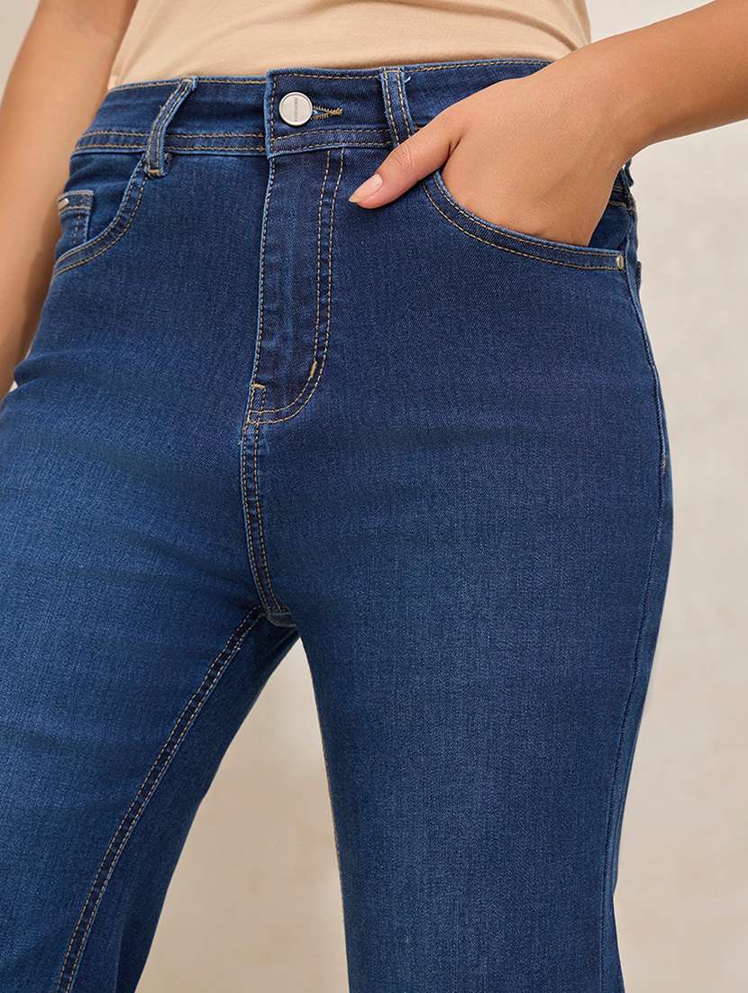 women solid mid rise bootcut jean - 21941806 -  Standard Image - 2