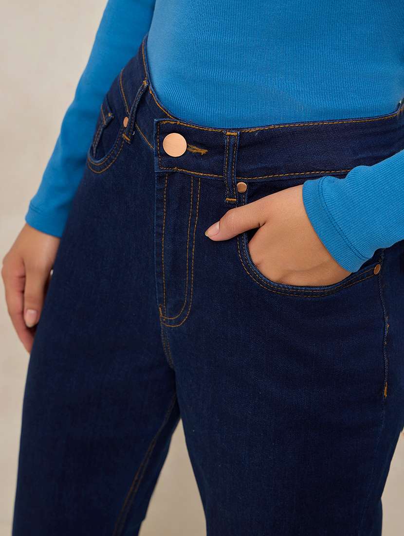 women solid high rise bootcut jeans - 21941811 -  Standard Image - 2