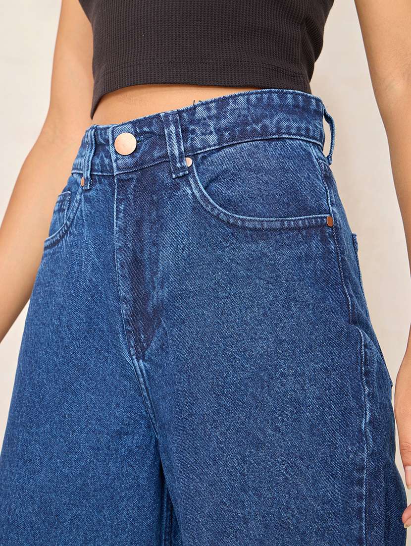 women solid high rise wide leg jean - 21941822 -  Standard Image - 2