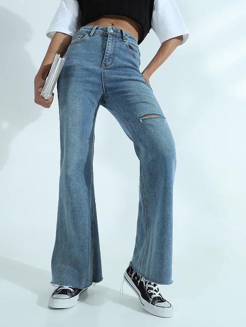 women solid high rise bootcut jean - 21941826 -  Standard Image - 0