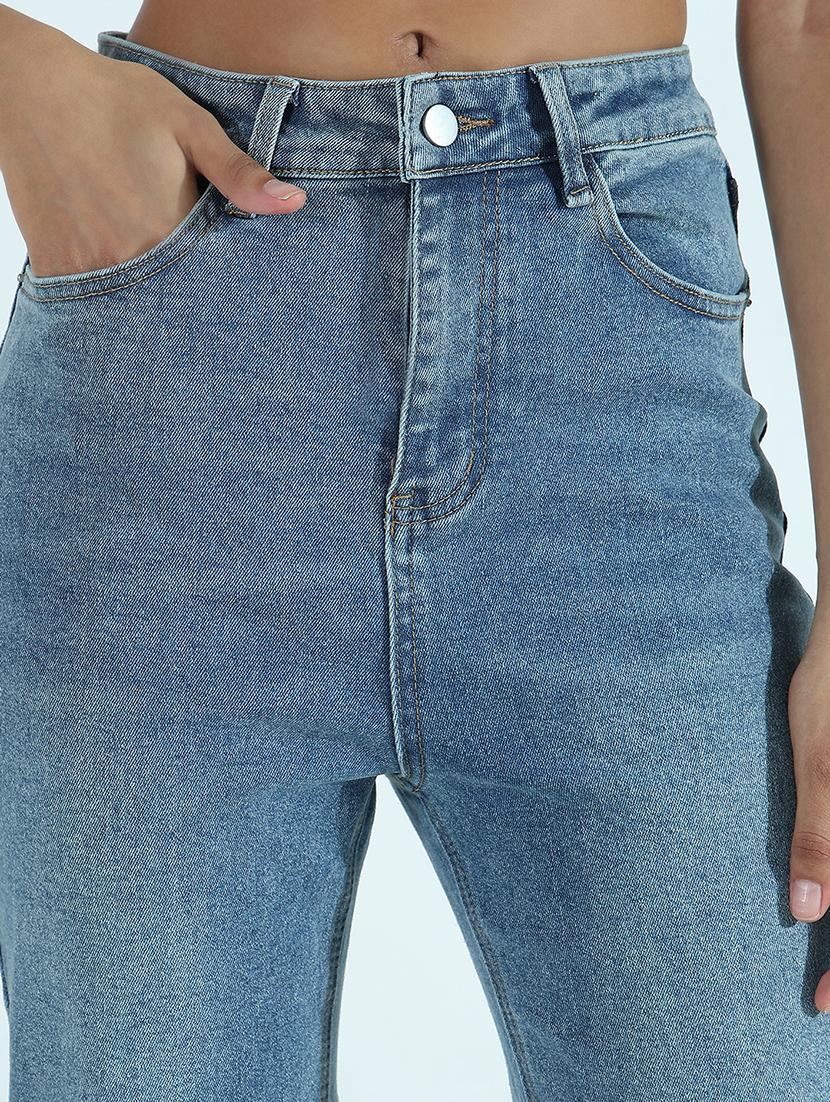 women solid high rise bootcut jean - 21941826 - Standard Image - 2