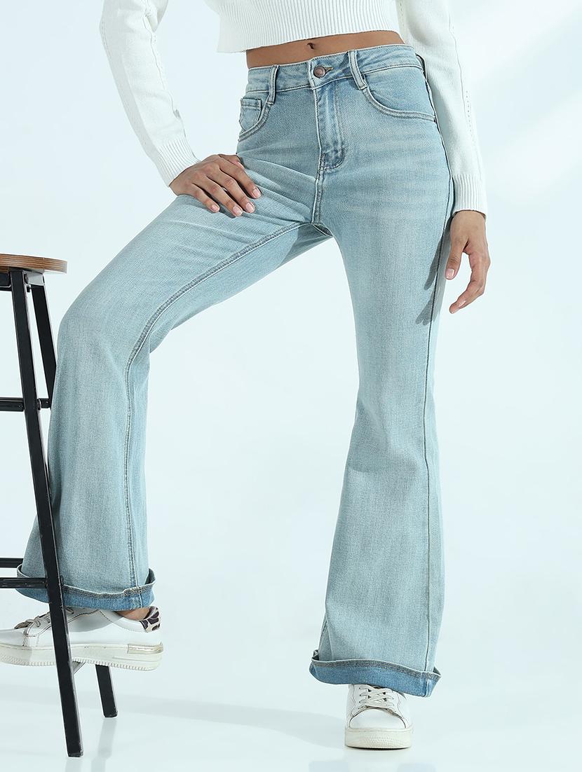 women solid mid rise bootcut jean - 21941829 -  Zoom Image - 0