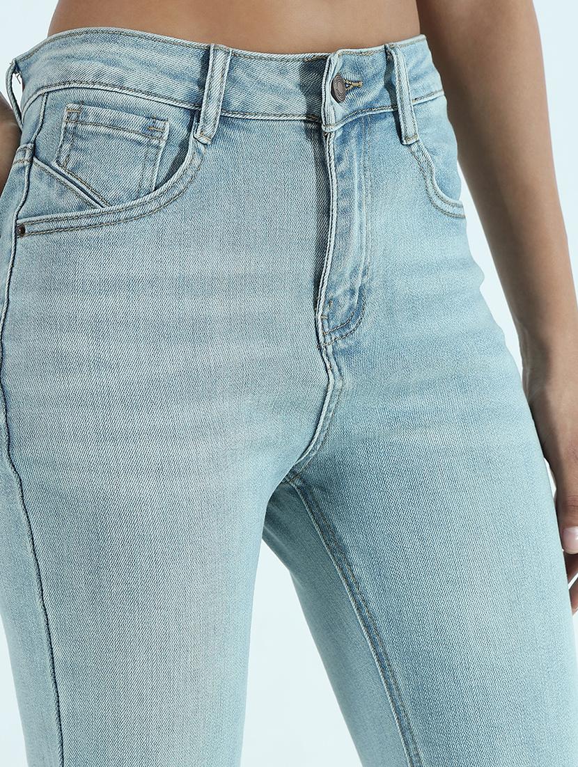 women solid mid rise bootcut jean - 21941829 - Standard Image - 2