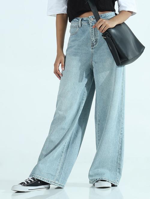 women solid mid rise baggy jean - 21941830 -  Standard Image - 0