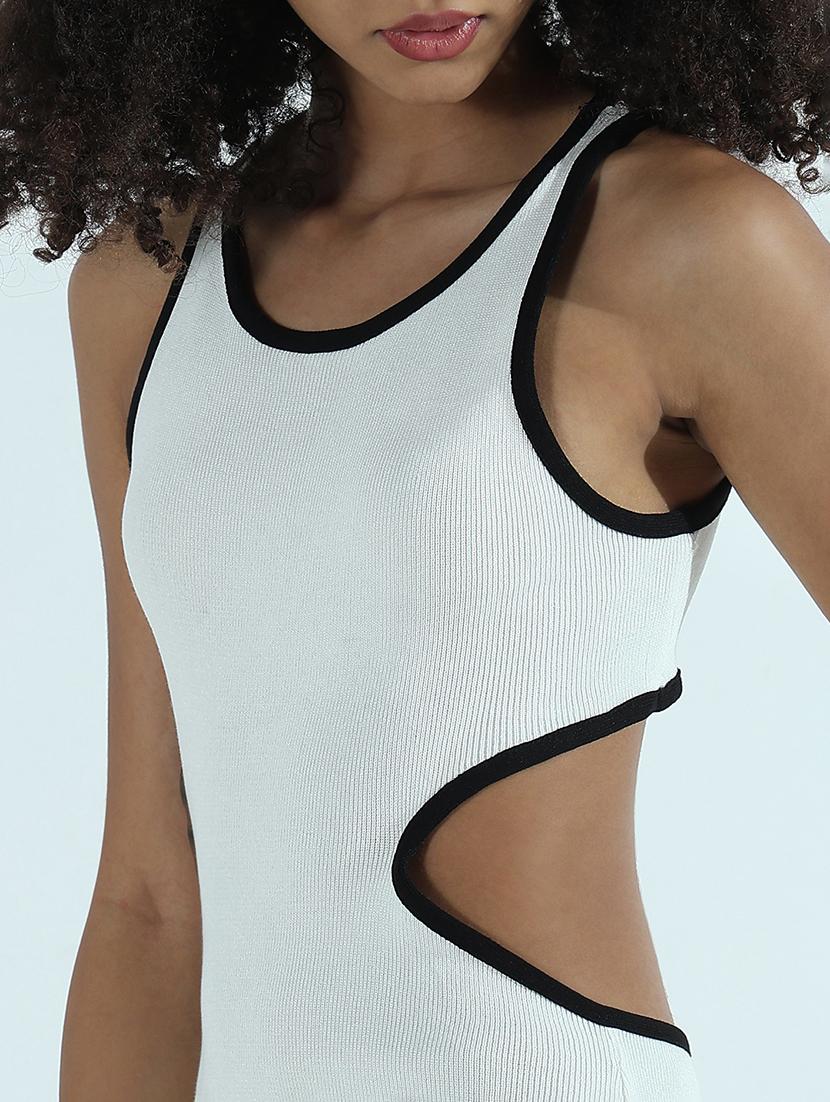 women solid sleeveless cut out bodycon dress - 21941850 - Standard Image - 2