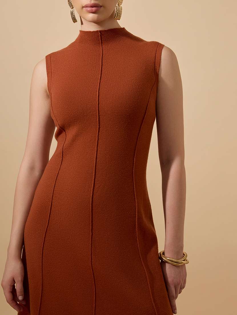 women solid sleeveless a-line dress - 21941852 -  Standard Image - 2