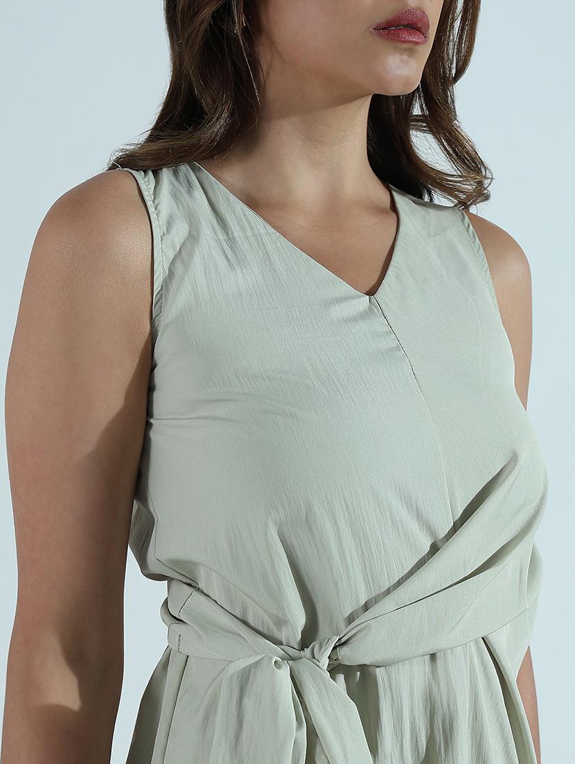 women solid sleeveless a-line dress - 21941860 - Standard Image - 2