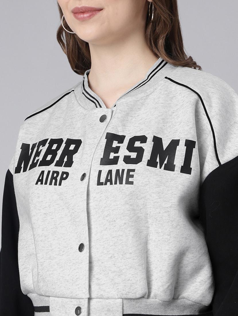 women color blocked long sleeve varsity jacket - 21941895 - Standard Image - 2