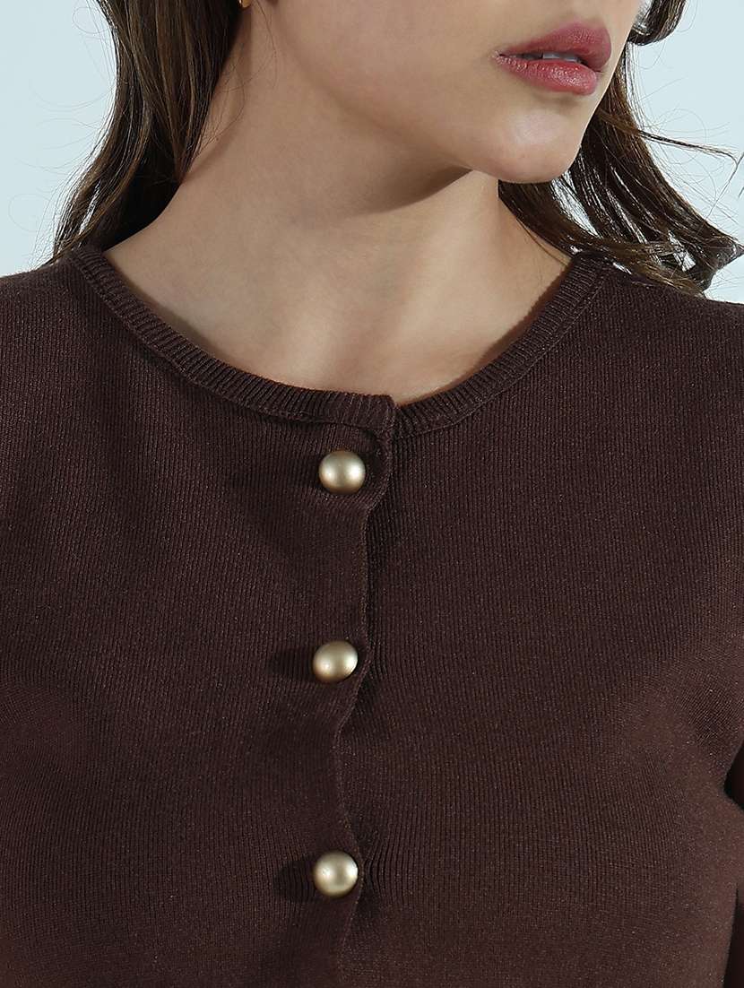 women brown solid sleveeless vest top - 21941902 -  Standard Image - 2