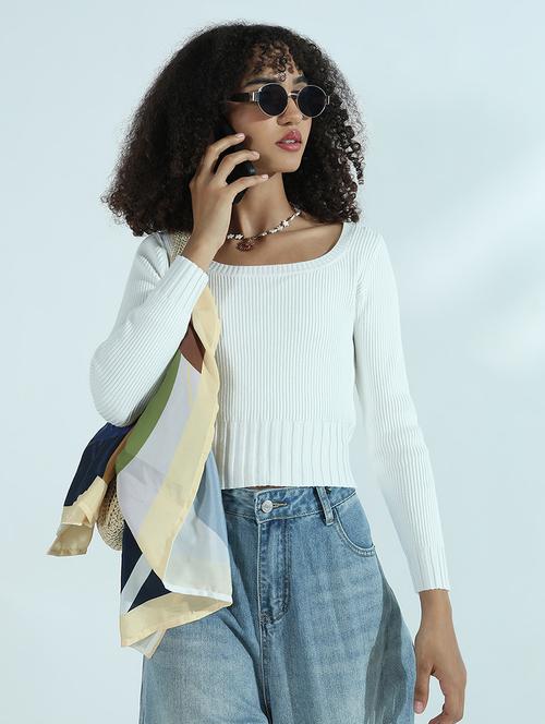 women solid long sleeve crop top - 21941912 -  Standard Image - 0