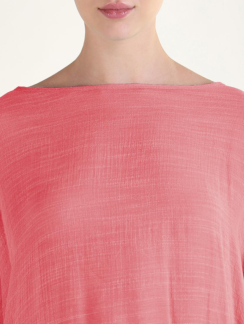 women pink solid asymmetric top - 21941968 - Standard Image - 2