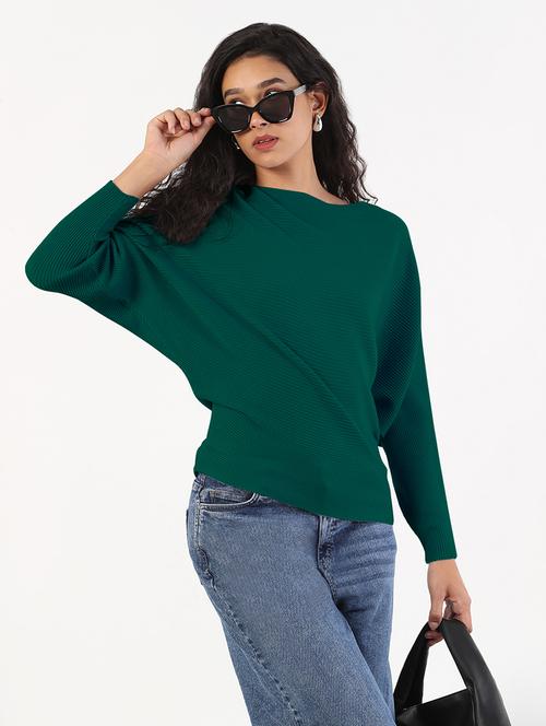 women solid batwing sleeve regular top - 21941971 -  Standard Image - 0