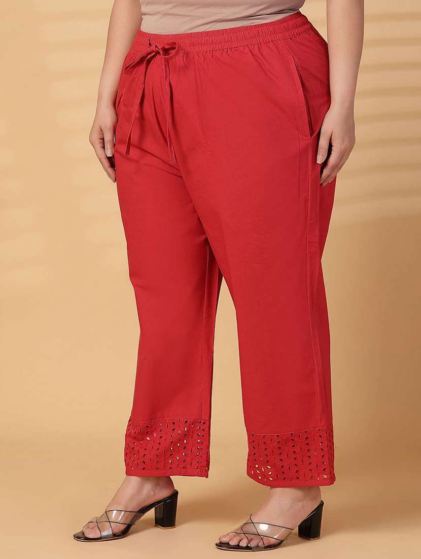 women solid mid rise straight palazzo - 21941975 -  Standard Image - 2