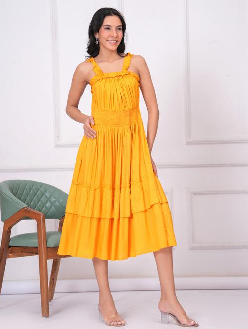 women solid shoulder strap layered dress - 21942120 -  Standard Image - 0