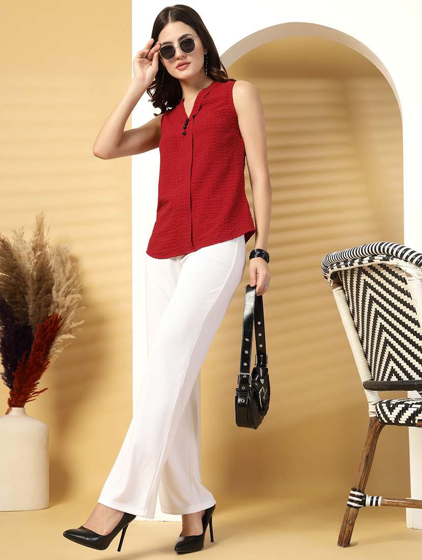 women self designed madarin neck sleeveless top - 21942210 - Standard Image - 7