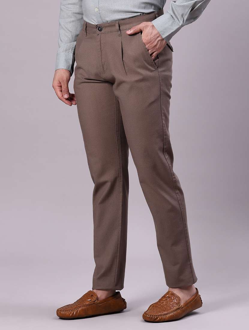 brown cotton chinos casual trousers - 21942280 - Standard Image - 2