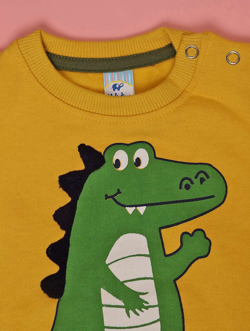 yellow fleece chest print sweatshirt - 21942316 -  Standard Image - 2