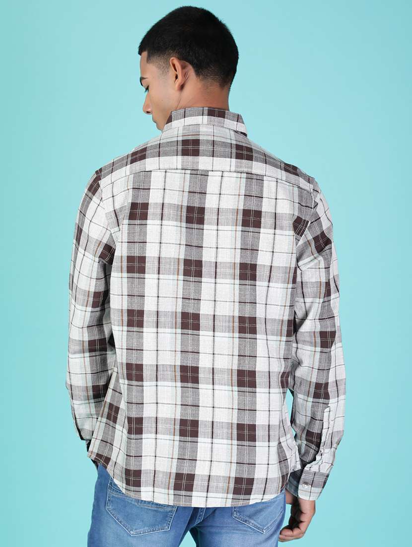 men checkered collared long sleeve shirt - 21942380 -  Standard Image - 2