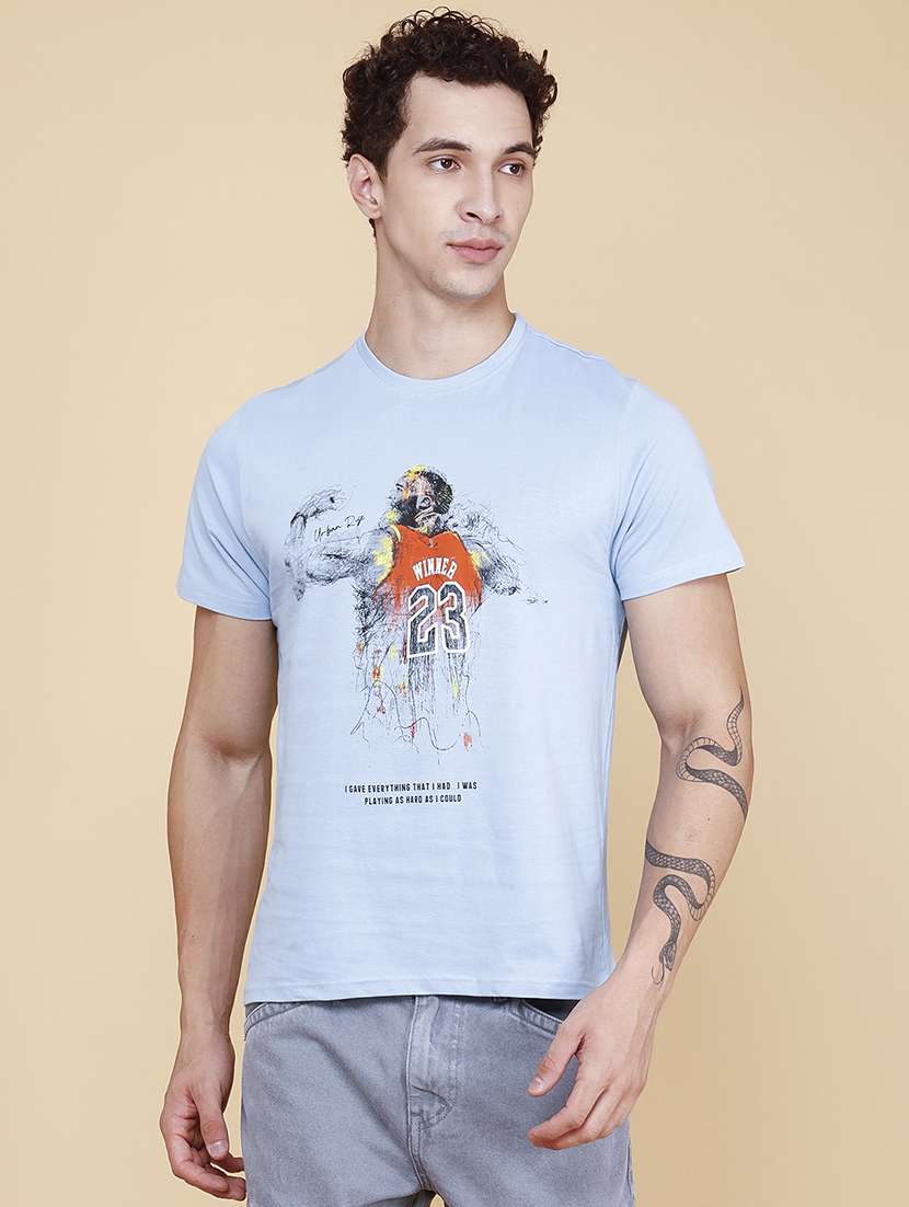 men printed short sleeves regular fit t-shirt - 21942408 -  Standard Image - 2