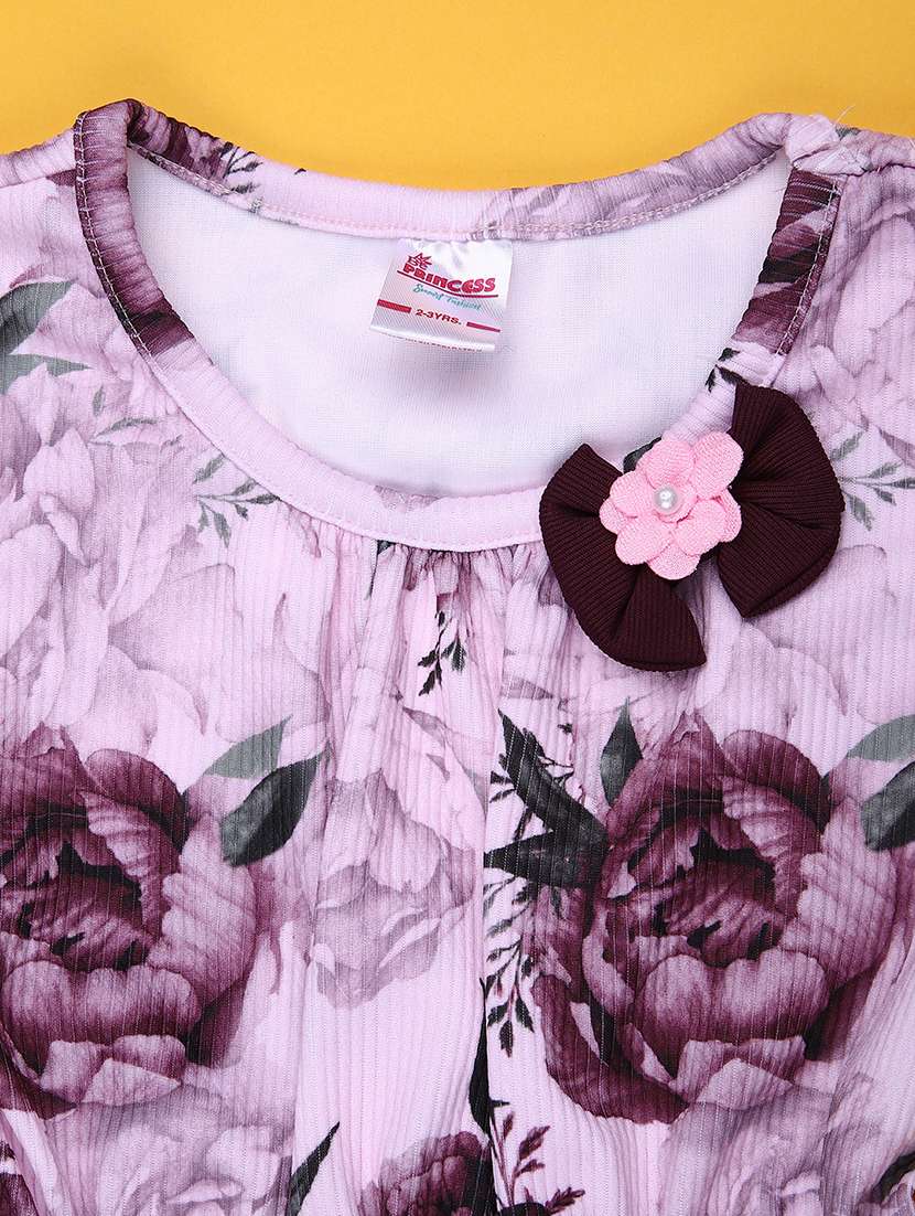 girls floral print short sleeve fit & flare dress - 21942937 -  Standard Image - 2