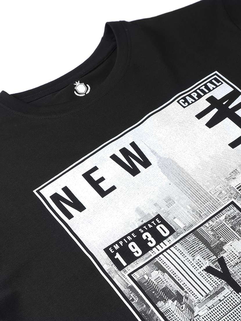 men front print round neck regular fit t-shirt - 21942973 -  Standard Image - 2
