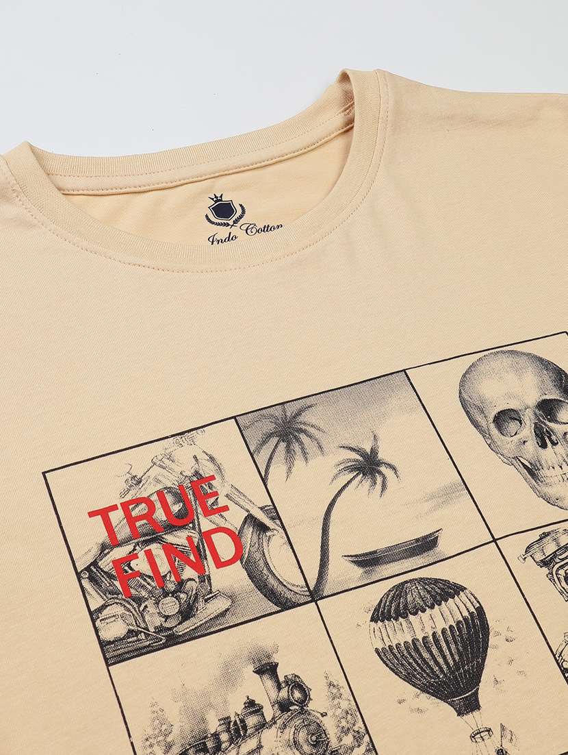 men front print round neck regular fit t-shirt - 21942985 -  Standard Image - 2