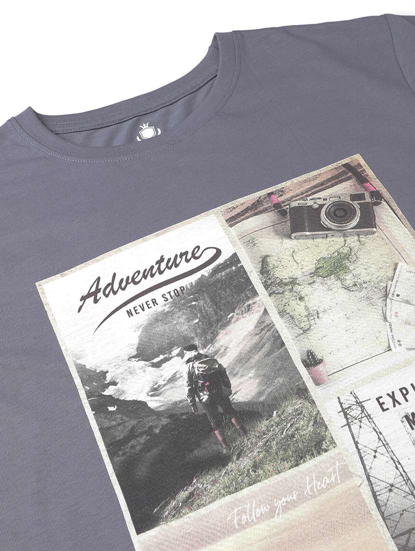 men front print round neck regular fit t-shirt - 21942989 -  Standard Image - 2
