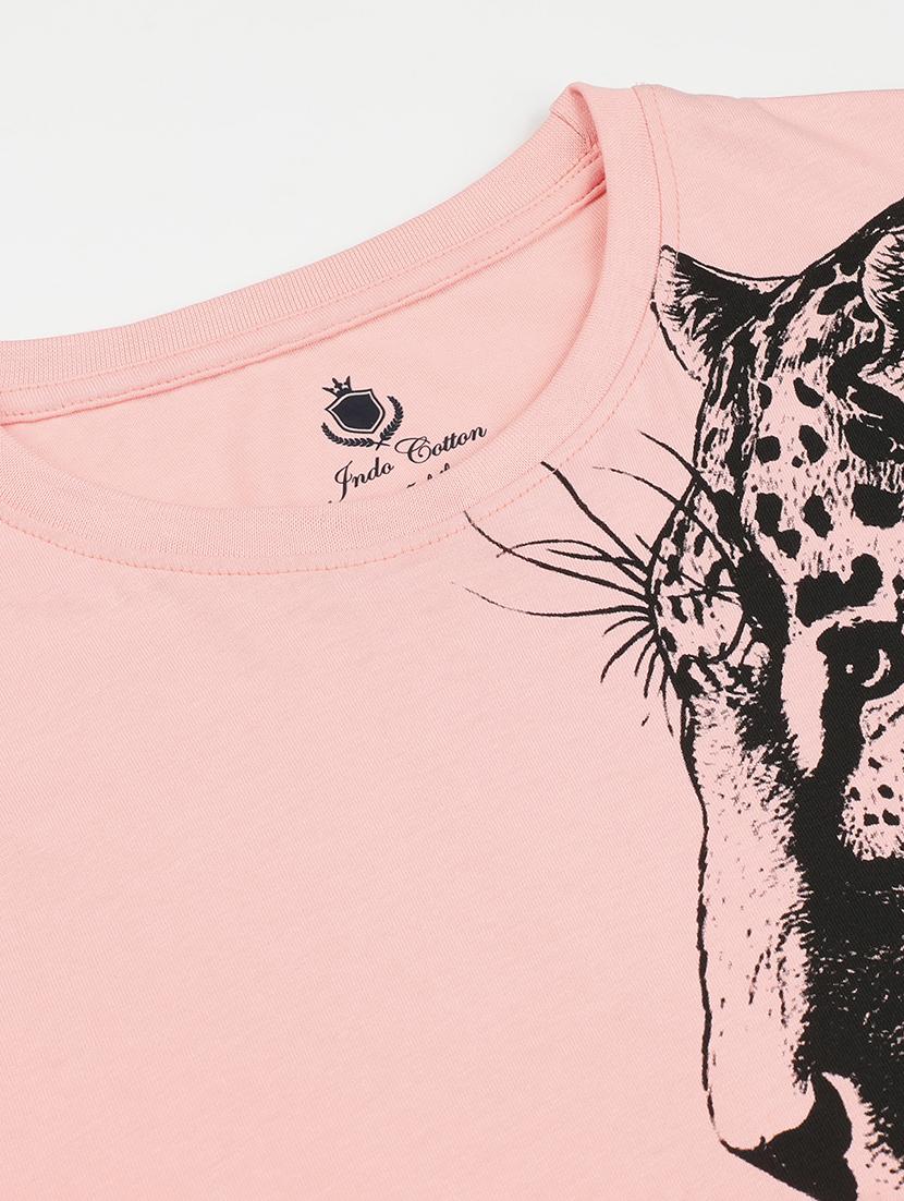 men front print round neck regular fit t-shirt - 21942997 - Standard Image - 2