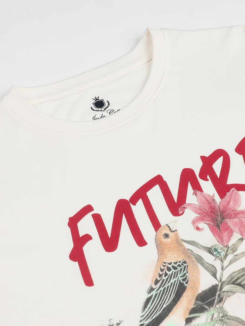 men front print round neck regular fit t-shirt - 21943006 - Standard Image - 2
