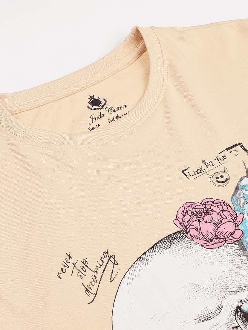 men front print round neck regular fit t-shirt - 21943009 -  Standard Image - 2