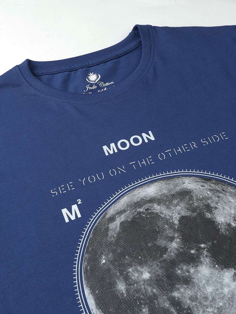 men front print round neck slim fit t-shirt - 21943019 -  Standard Image - 2